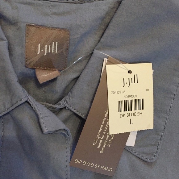 J.Jill size large blue dip dye coat - Picture 2 of 8